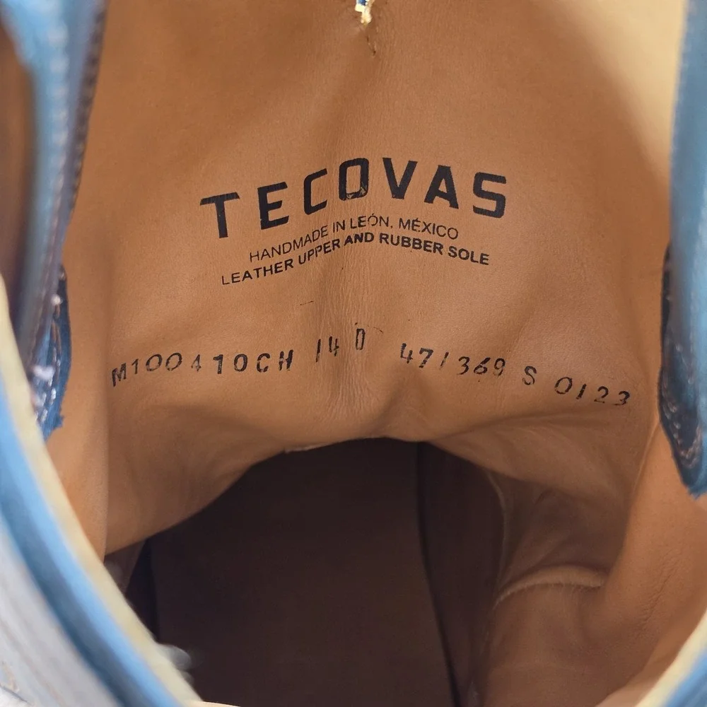 Tecovas The Midland Work Boots Men 14 D Ochre Green Leather Square Toe